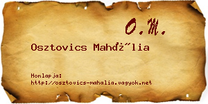 Osztovics Mahália névjegykártya